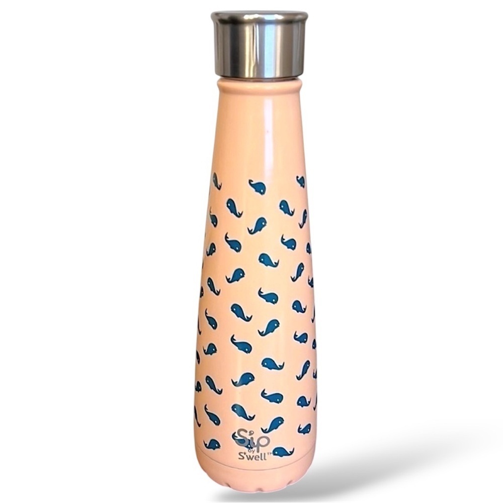 Thermos Sip by S’well 15oz hand thermos bottle , metal, whales print